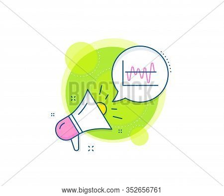 Economic Graph Sign. Megaphone Promotion Complex Icon. Investment Chart Line Icon. Stock Exchange Sy