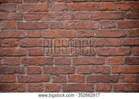 Background Of The Texture Of The Red Brick Wall