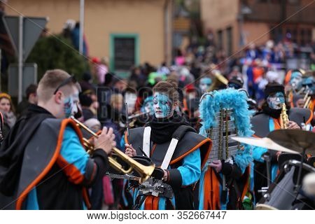 Laudenbach, Main-tauber-kreis, Germany - February 23, 2020: The Carnival Of Laudenbach