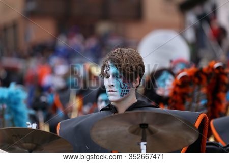 Laudenbach, Main-tauber-kreis, Germany - February 23, 2020: The Carnival Of Laudenbach