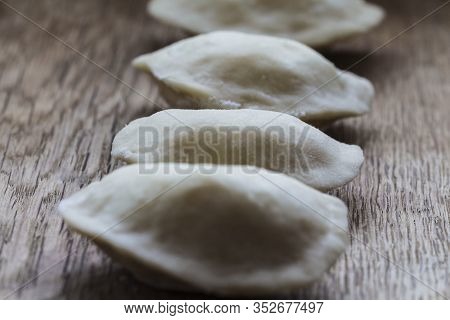 Vareniks. Slavic Food. Ukrainian National Dish. Traditional Dish The Process Of Preparing Vareniks. 