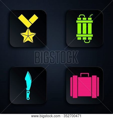 Set Military Ammunition Box, Military Reward Medal , Military Knife And Detonate Dynamite Bomb Stick