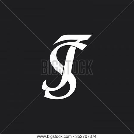Letter Sj Linked Simple Overlapping Design Symbol Logo Vector