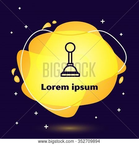 Black Line Gear Shifter Icon Isolated On Blue Background. Manual Transmission Icon. Abstract Banner 