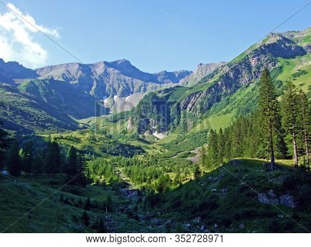 View Of The Ratikon Border Alpine Mountain Massif Or Rätikon Grenzmassiv (oder Raetikon) From Liecht
