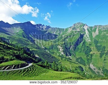 View Of The Ratikon Border Alpine Mountain Massif Or Rätikon Grenzmassiv (oder Raetikon) From Liecht
