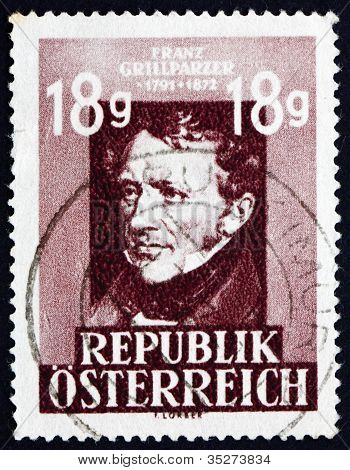 แสตมป์ออสเตรีย 1947 Franz Grillparzer กวีละคร