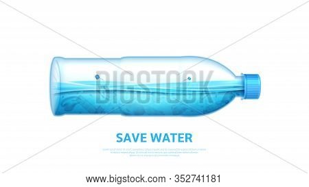 Water Pollution Concept Banner. Stop Ocean Pollution. Ecology Problem Concept With Polluted Water In