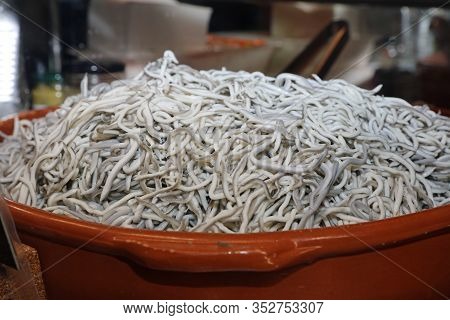 Garlic Angulas (baby Eels) - Traditional Spanish Tapas. Madrid