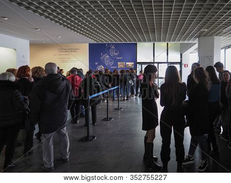 Visitors At Gam Modern Art Gallery In Turin