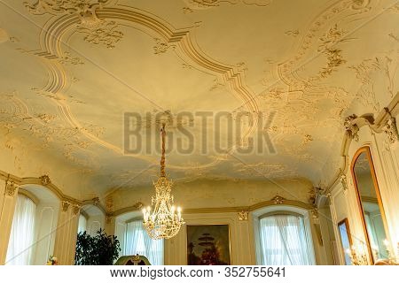 Ksiaz, Poland - January 29, 2020: Castle In Ksiaz Near Walbrzych, Interior Of The Historic Fortress,