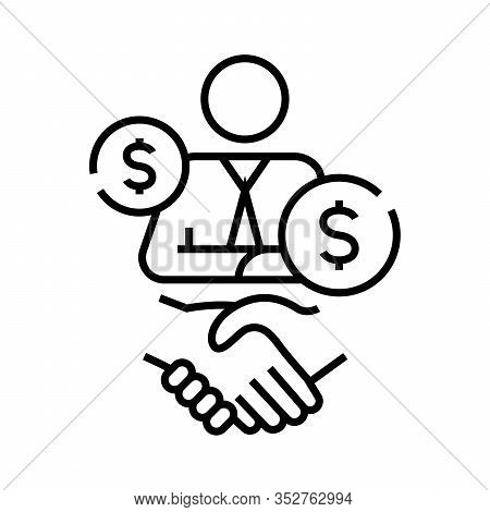 Brokerage Line Icon, Concept Sign, Outline Vector Illustration, Linear Symbol.