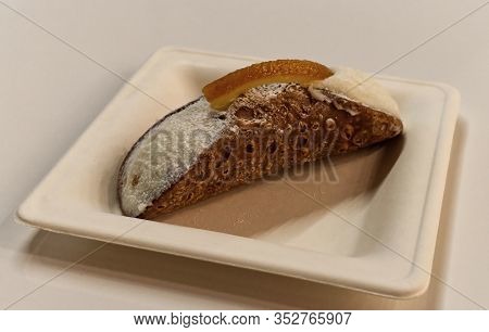 Sicilian Cannolo (cannolo Siciliano). Typical Sicilian Dessert. Italy