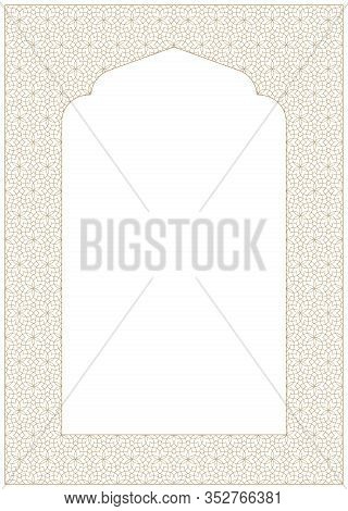 Rectangular Frame Of The Arabic Pattern With Proportion A4.fine Lines.