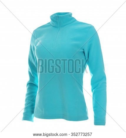Fleece Jacket Isolated On White. Winter Sport Clothes