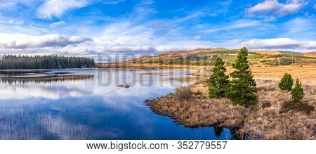 Aerial View Of Peatbog Next To The Town Glenties In County Donegal - Ireland