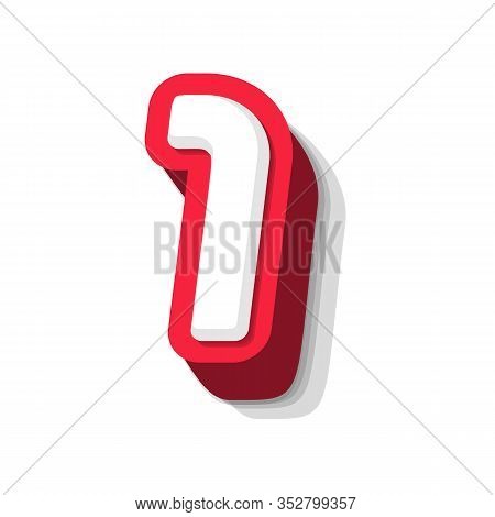 3d Bold Funny Number 1, Heavy Type For Modern Super Hero Monogram, Prize Logo, Comic Graphic, Fun An