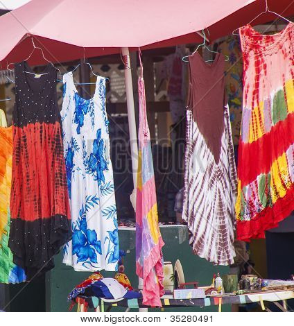 Bright Colorful Dresses In Market