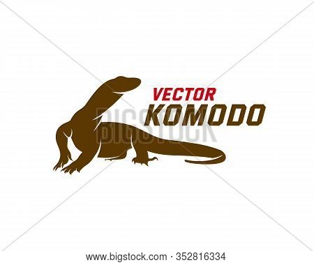 Komodo Dragon Logo Design Template. Graphic Animal Illustration.