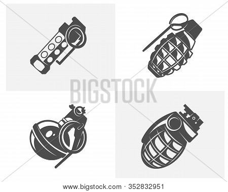 Grenades Logo Design Vector. Grenade Symbol Design Template. Grenade Line Art Logo Design