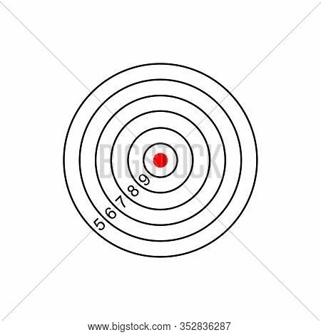 Shooting Archery Target Printable. Stock Vector Illustration Isolated On White Background.