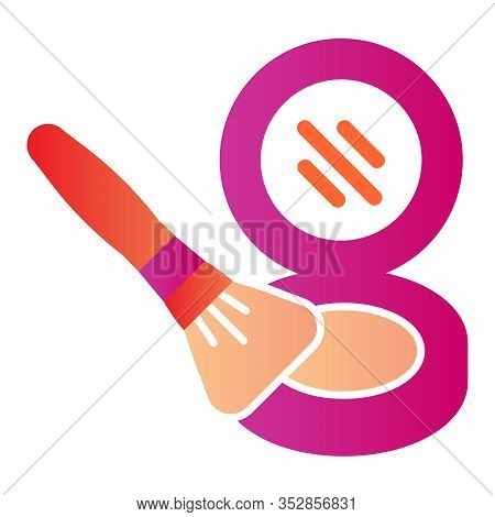 Eye Shadow Palette Flat Icon. Cosmetics Vector Illustration Isolated On White. Rouge Gradient Style 