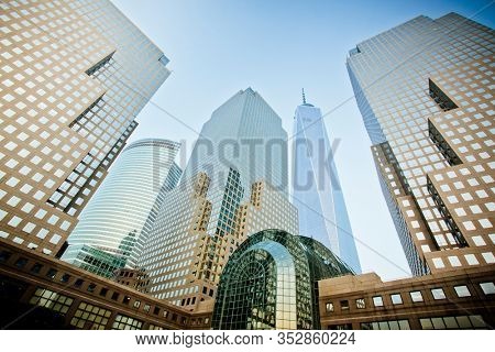 Buildings night view at lowertown Manhattan