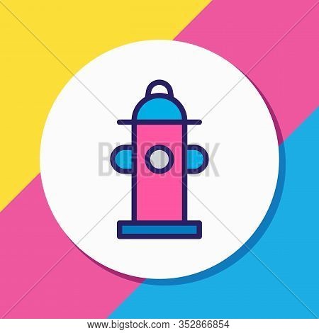 Vector Illustration Of Fire Hydrant Icon Colored Line. Beautiful Necessity Element Also Can Be Used 