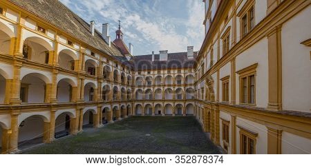 Graz, Austria - October 14, 2019: Interior Courtyard Of Eggenberg Palace, The Most Significant Baroq