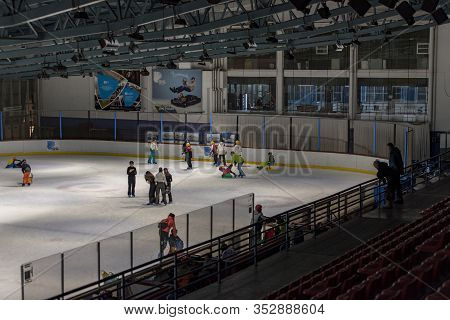 Palau Del Gel, Canillo, Andorra :  2020 Feb 26 : People Skating Having Fun In The Palau Del Gel De C