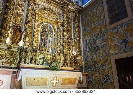 Lisbon - August 30, 2019: View Of The Chapel Of Saint Roch Inside The Jesuit Church Of Saint Roch, I