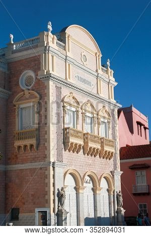 Heredia Theater Of The City Of Cartagena In Diagonal Shot.