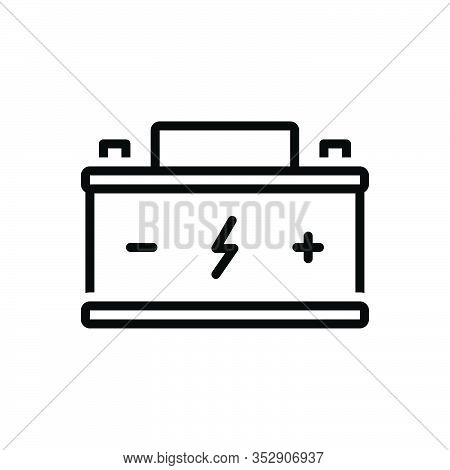 Black Line Icon For Battery Indicator Accumulator Resistance Power Electricity Electronics Voltage S