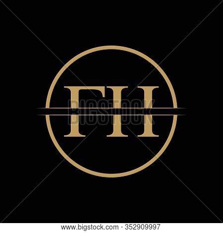 Fh Letter Type Logo Design Vector Template. Abstract Letter Fh Logo Design