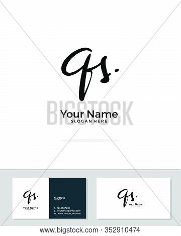Q S Qs Initial Logo Signature Vector. Handwriting Concept Logo.