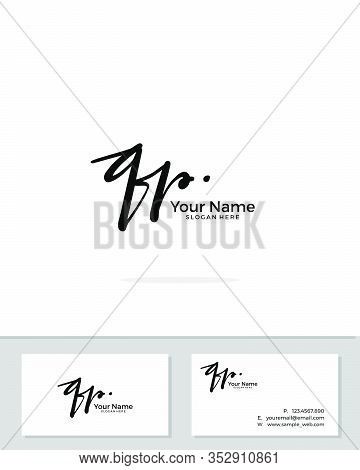 Q P Qp Initial Logo Signature Vector. Handwriting Concept Logo.