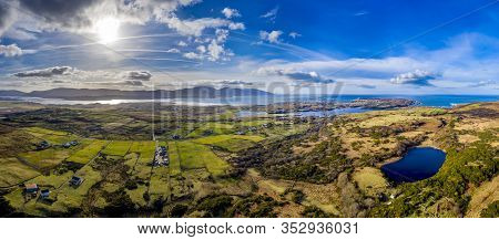 Aerial Of Rossbeg Between Ardara And Portnoo In County Donegal, Ireland