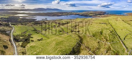 Aerial Of Rossbeg Between Ardara And Portnoo In County Donegal, Ireland