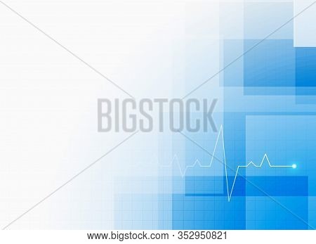 Stylish Abstract Blue Medical Healthcare Background With Cardiograph