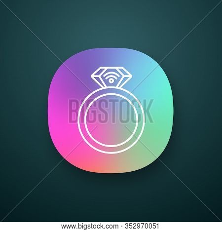 Nfc Ring App Icon. Near Field Communication. Rfid Transponder. Ui Ux User Interface. Smart Ring. Con