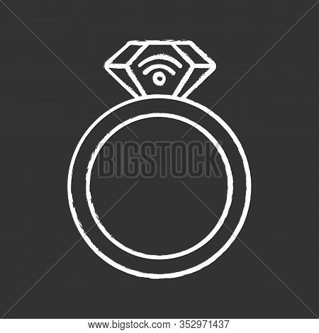 Nfc Ring Chalk Icon. Near Field Communication. Rfid Transponder. Smart Ring. Contactless Technology.
