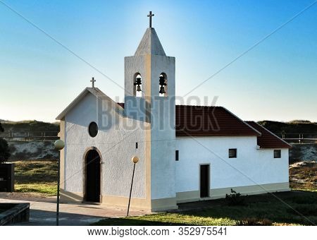 Beautiful And Old Nossa Senhora Da Saude Church In Aveiro, Porto, Portugal
