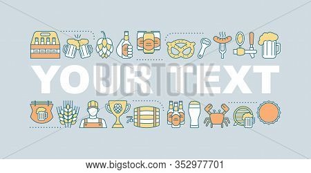 Craft Beer Word Concepts Banner. Pub. Brewery. Isolated Lettering Typography Idea With Linear Icons.
