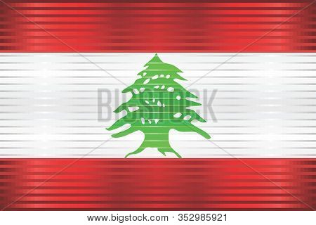 Shiny Grunge Flag Of The Lebanon - Illustration, 
Three Dimensional Flag Of Lebanon
