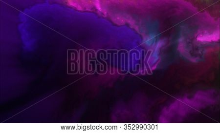 Spreading Colored Liguid Paint Diffusion Digitally Generated Horizontal Layout