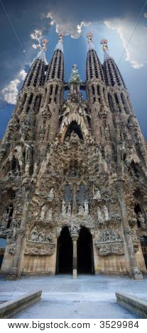 Sagrada Familia lodret panoramaudsigt
