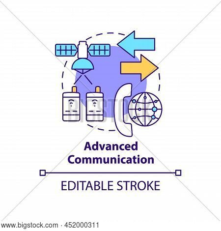 Advanced Communication Concept Icon. Connection Technology. Spacetech Trend Abstract Idea Thin Line 