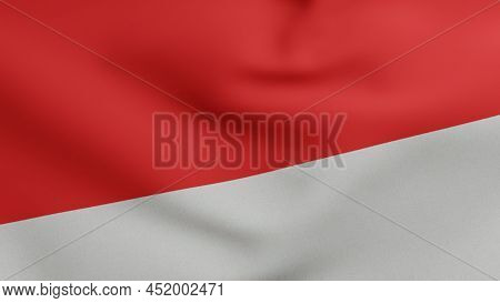 National Flag Of Indonesia Waving 3d Render, Republic Of Indonesia Flag Textile Designed By Fatmawat