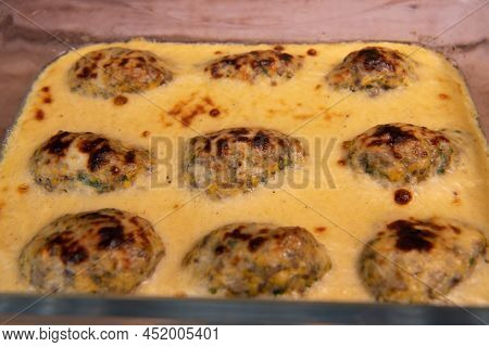 Chimay Stuffed Eggs Recipe Baked In The Oven. High Quality Photo