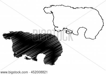 Navarino Island ( Republic Of Chile, South And Latin America) Map Vector Illustration, Scribble Sket